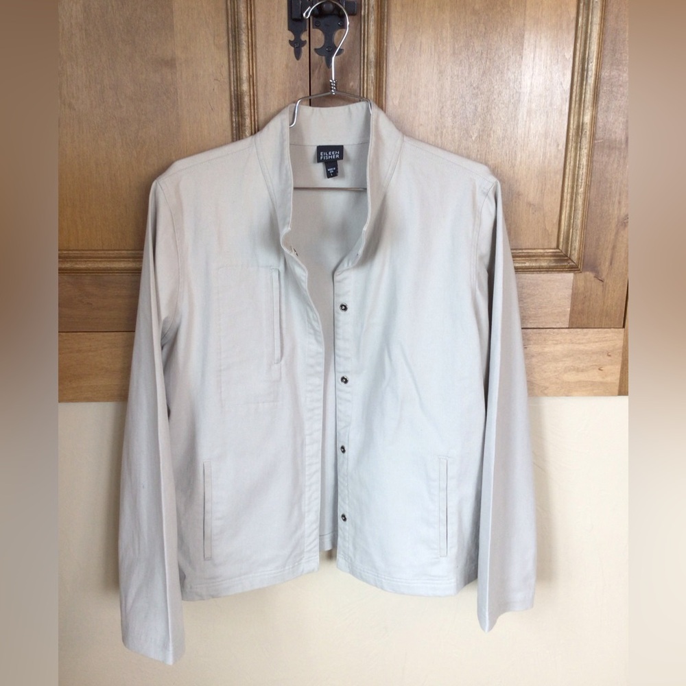 Classic Lg Eileen Fisher canvas neutral jacket